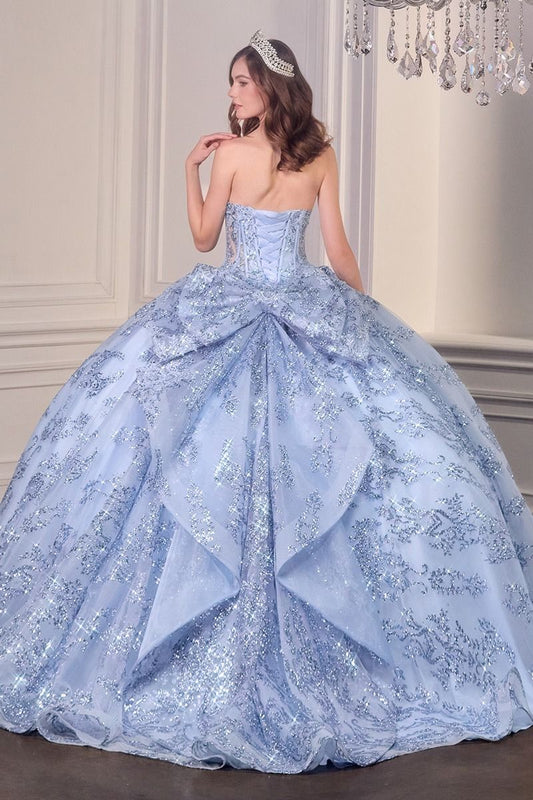 Sweetheart Strapless Applique Ball Gown - Ladivine 15732