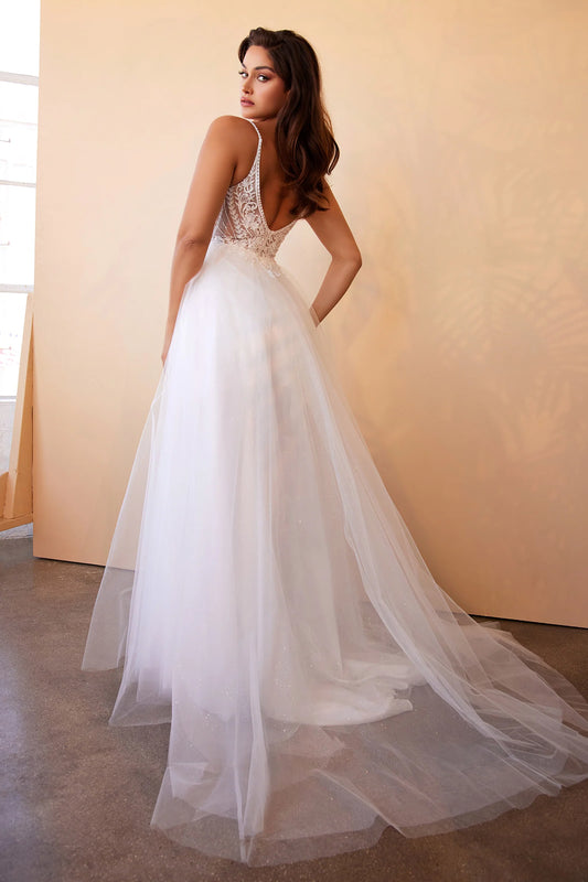 Lace Applique Tulle Wedding Gown - CD0195W
