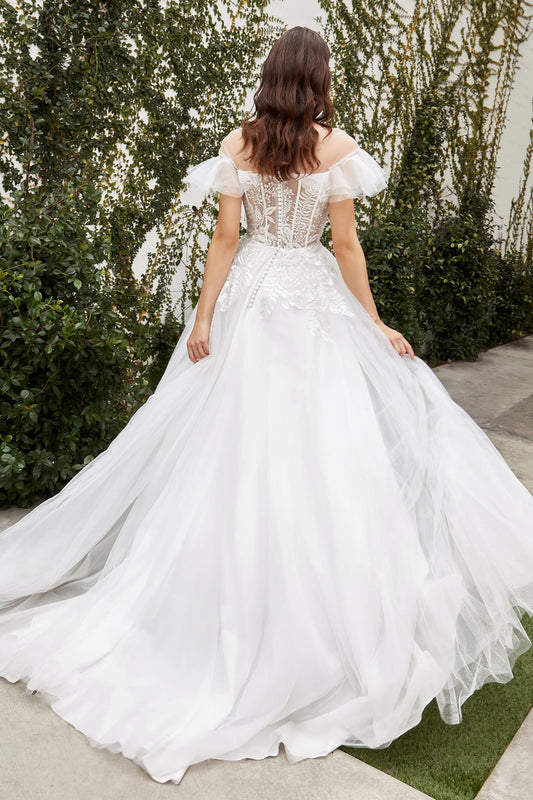 Applique Lace Bridal Ball Gown - A1070W