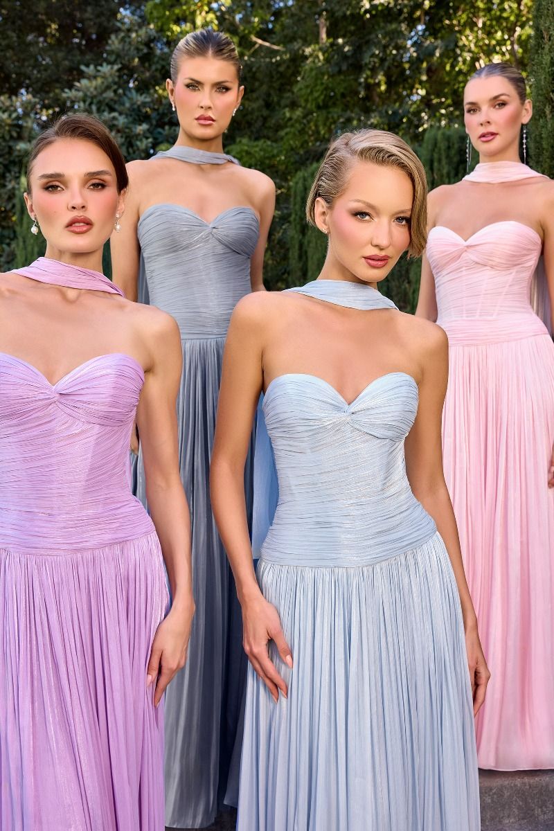 Strapless Chiffon A-line Gown - Ladivine CD414
