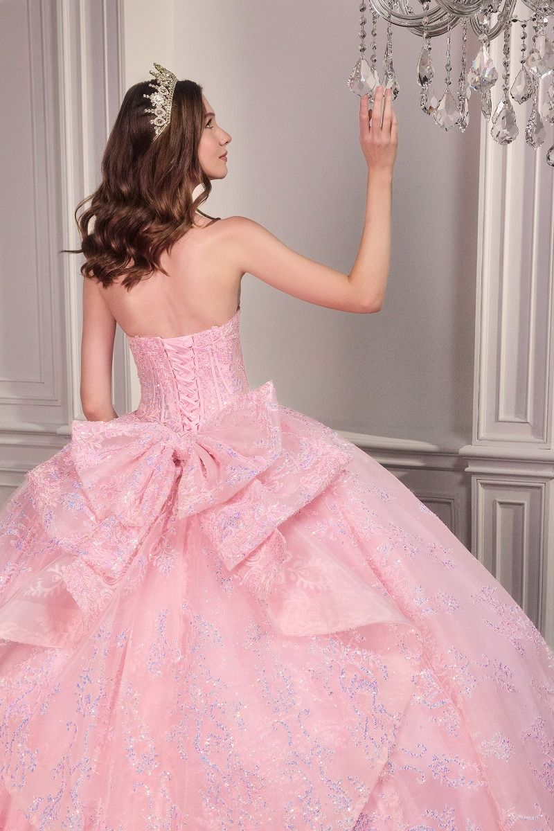 Sweetheart Strapless Applique Ball Gown - Ladivine 15732