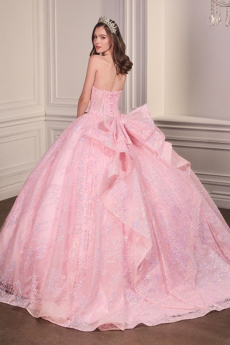 Sweetheart Strapless Applique Ball Gown - Ladivine 15732