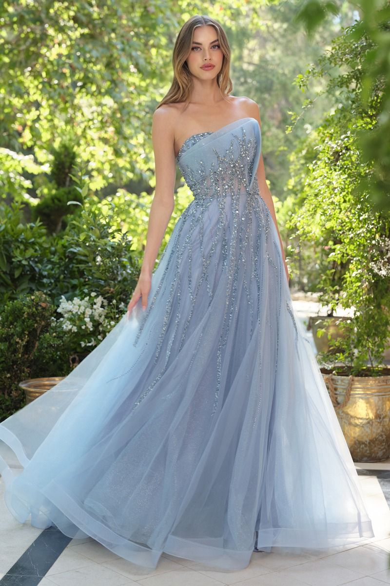 Strapless Beaded Ball Gown - Andrea & Leo A1491