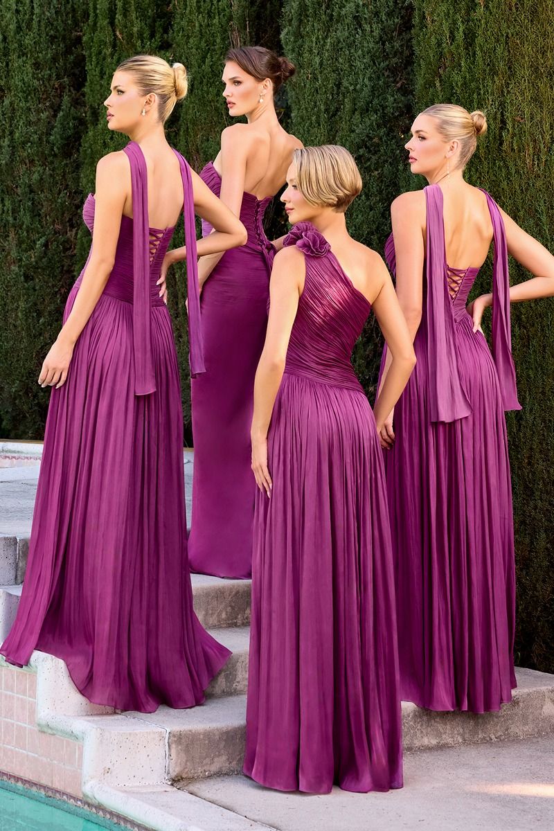 Strapless Chiffon A-line Gown - Ladivine CD414