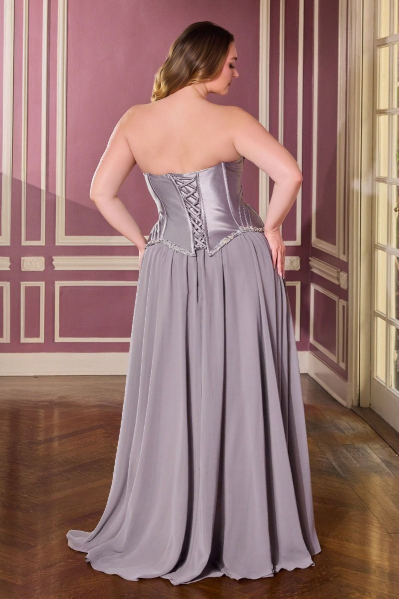 Strapless A-line Corset Gown - Ladivine CD668C