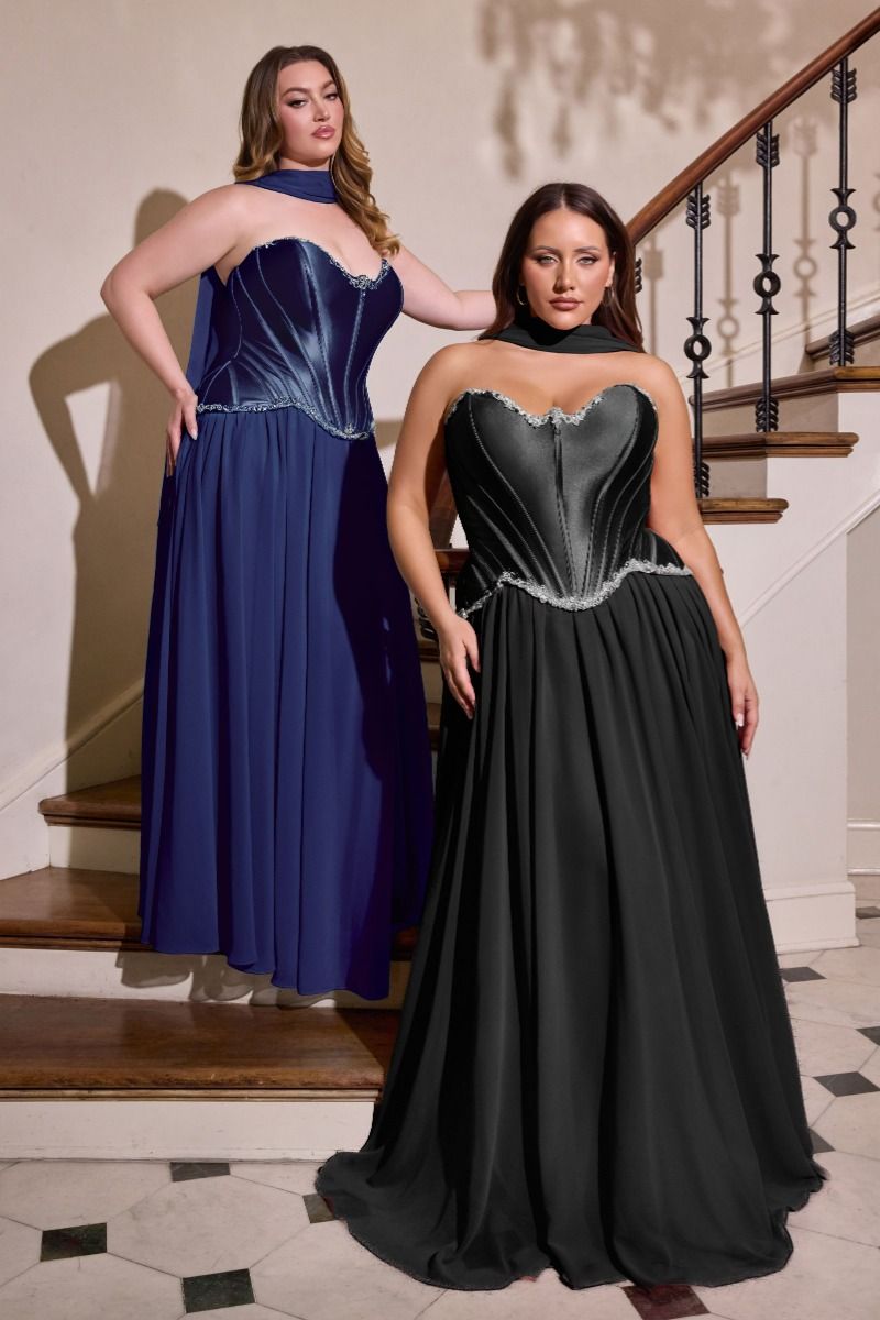Strapless A-line Corset Gown - Ladivine CD668C