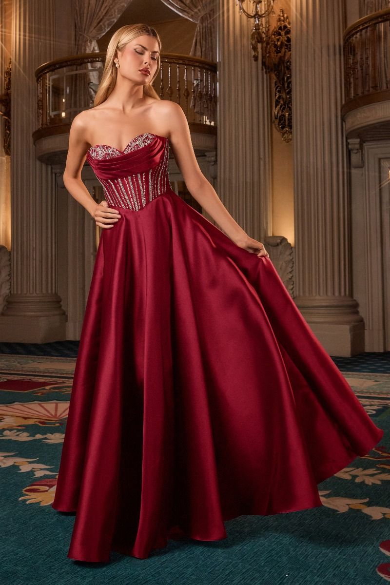 Crystal Corset Mikado Satin Ball Gown - Ladivine CK2405