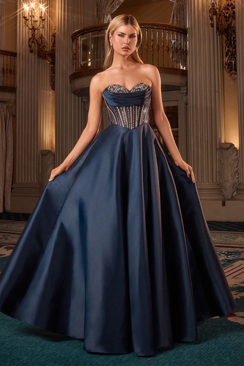Crystal Corset Mikado Satin Ball Gown - Ladivine CK2405