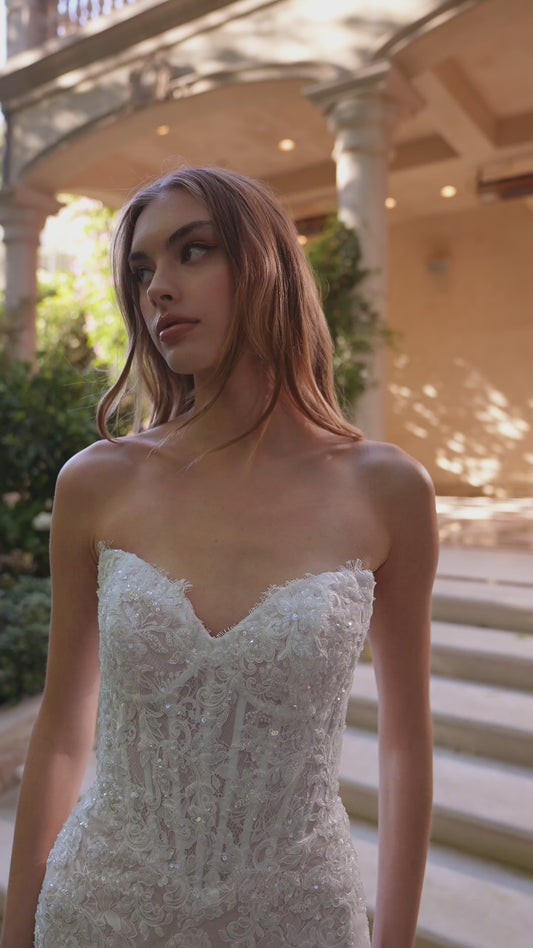 Mermaid Lace Bridal Dress with Detachable Bolero - Andrea & Leo WL071