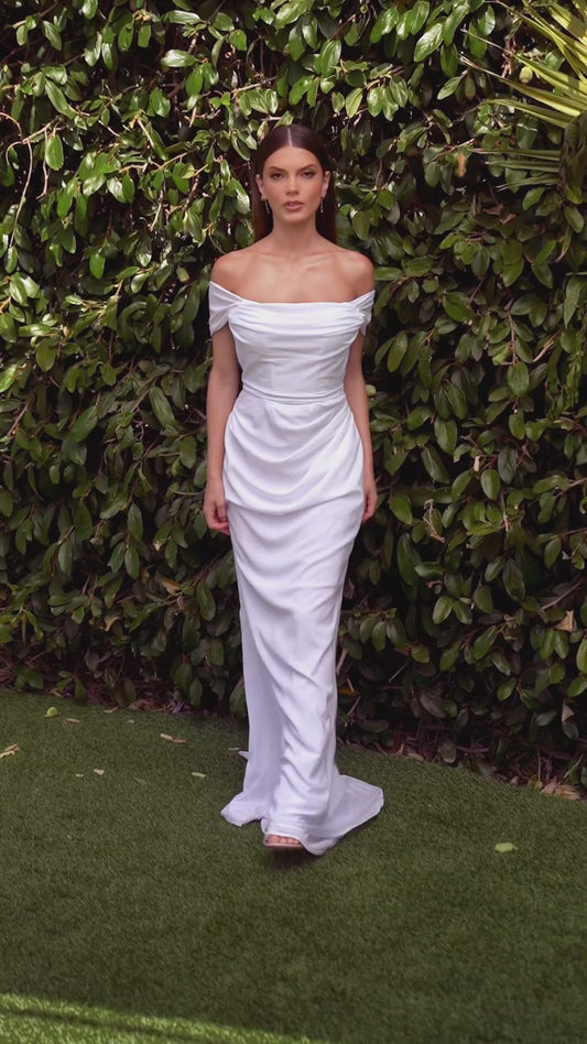 Convertible White Chiffon Bridal Gown - Ladivine 7433W