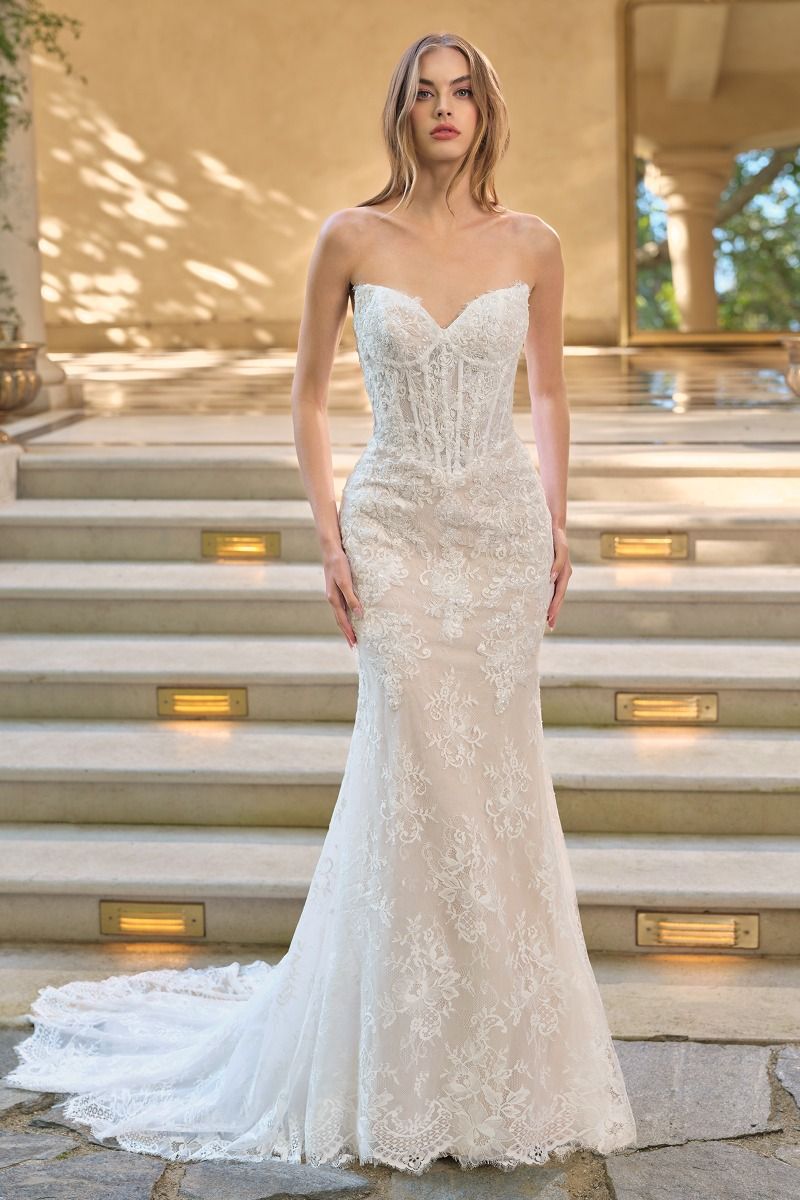 Mermaid Lace Bridal Dress with Detachable Bolero - Andrea & Leo WL071